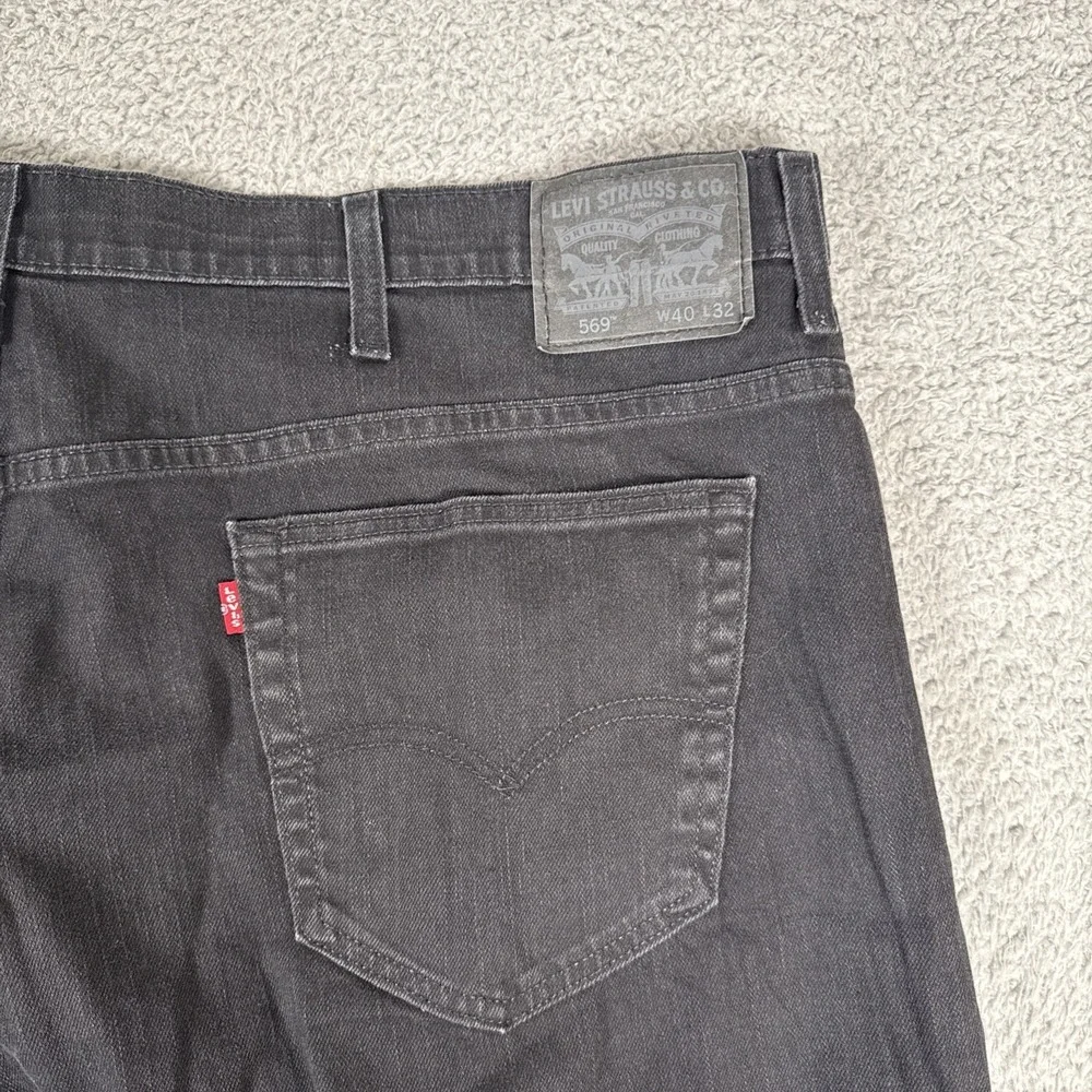 Levi's 569 Jeans Mens 40x32 (44x32) Black Loose Straight Fit Grunge Skater 2000s